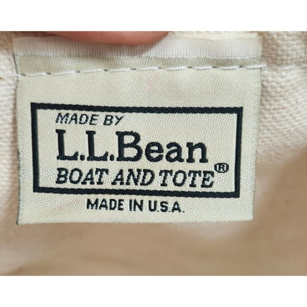 Vintage L.L.Bean Boat And Tote Canvas Bag Medium Red Trim Made In USA Classic - Picture 7 of 13
